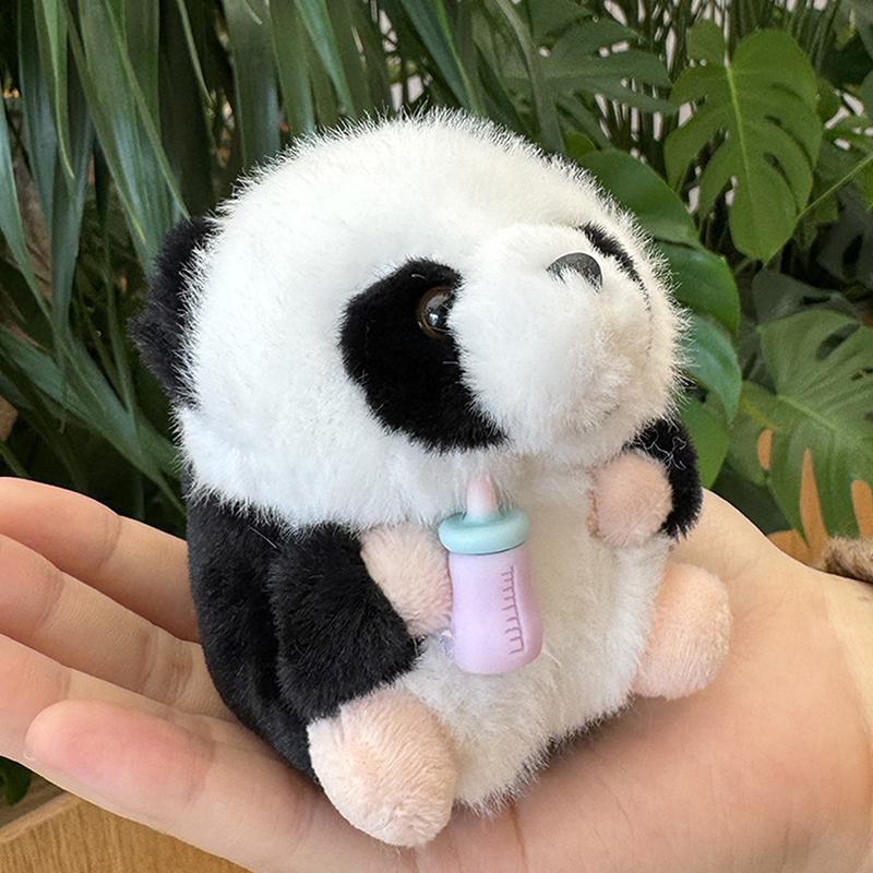 Cute Cartoon Panda Plush Toy Pendant Keychain Kawaii Stuffed Animals Keychain Novelty Backpack Decoration Accessories Gifts