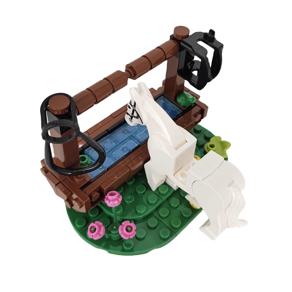 MOC Bricks Toys Model Farm Building blocks Cattle Horse Carriage Transport Vegetable Garden Flower Plant Friut Field Tree Animal