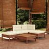 Day and Night - Day and Night Garden Furniture 5 Pieces and Cushions Honey Brown Pine Wood