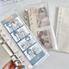 A6 Loose Leaf Cover 6-Hole Narrow Double Buckle PVC Notebook Cover Half Laser Transparent Detachable Design Flip Cover