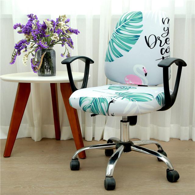 Printed Stretch Split Seat Cushion Cover Soft Stretchy Computer Sectional Chair Covers Home Decor Rotating Lift Office Dining Chair Protectors
