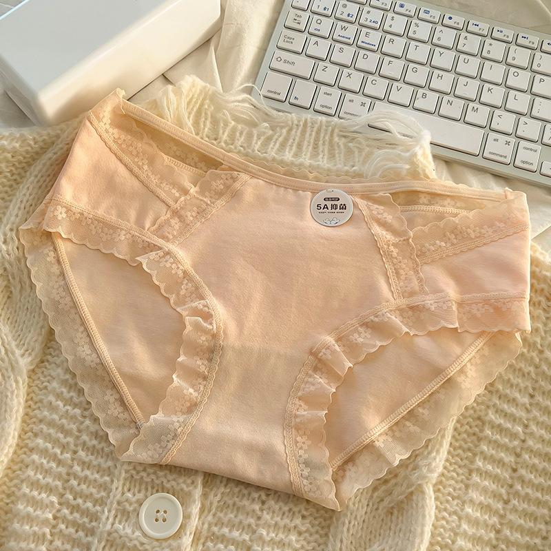 Women's Spring and Autumn New Pure Cotton 5A Antibacterial No Mark Comfortable Briefs
