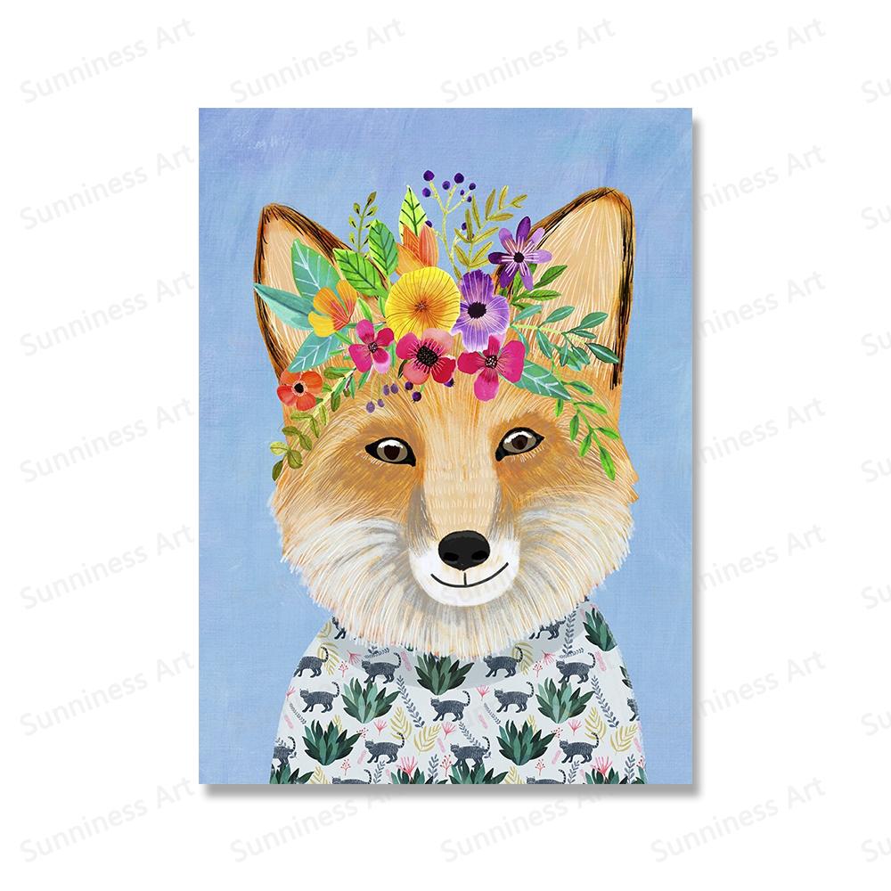 Panda Tiger Löwe Igel Bär Kinderzimmer Wand Kunst Leinwand Malerei Blume Aninmal Poster Und Drucke Bilder für Kinderzimmer Dekor
