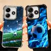 Football Soccer Ball Design Plating Phone Case For Xiaomi Poco X5 X6 X7 X8 Pro Max F8 Ultra F7 M8 M7 M5S Redmi 15C 15 14C 13C 13