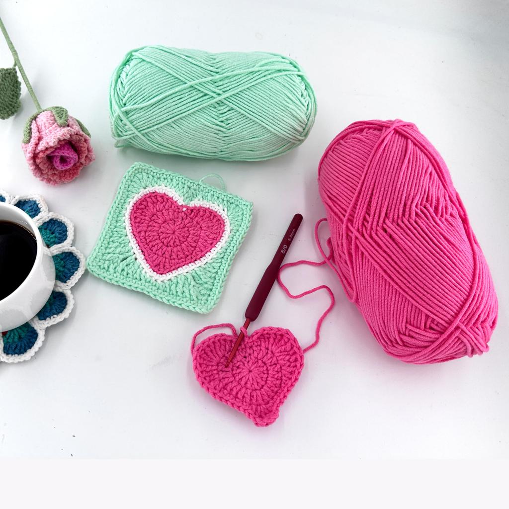 QKHEE Wool Cotton Medium Thick Solid Color 4 Balls Set 1 Ball 100g 200m Crochet Knitting Yarn Stuffed Animal Yarn Approx. Approx. (Cream)