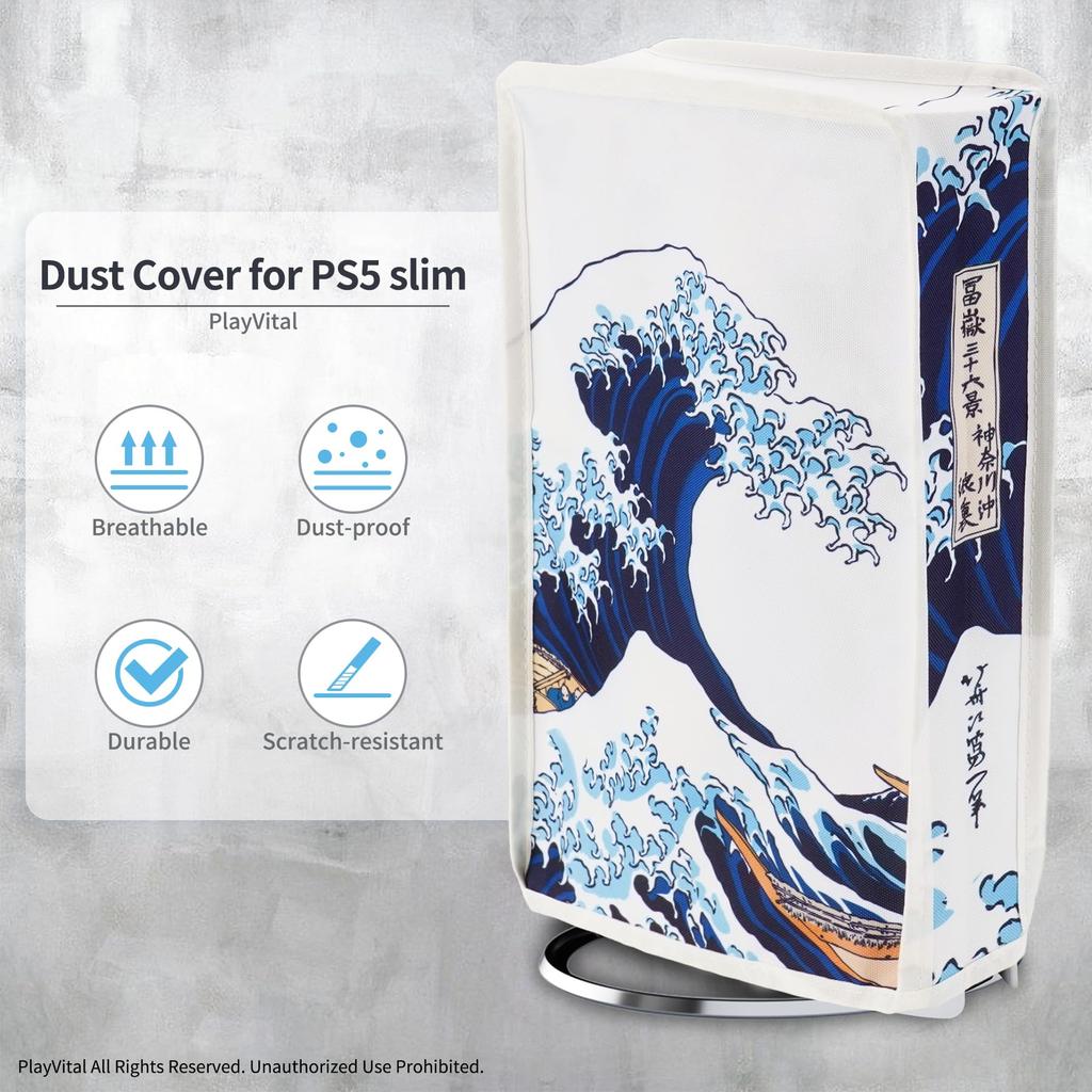 Dust Cover Pattern Design for PlayVital Ps5 Slim Digital Nylon Dust Cover for New Version Ps5 Slim Digital Version Console (vertical) Version,