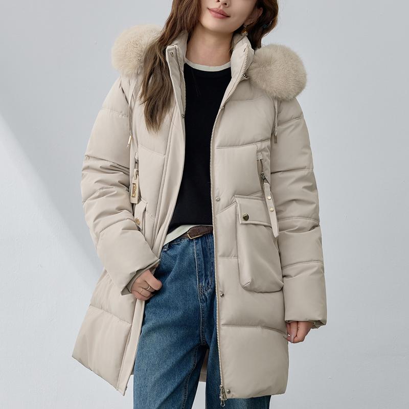 Sleeves Detachable Fashion Woman Long Parkas Winter Coats Hooded Faux Fur Collar Thick Warm Outerwears Women's Jackets