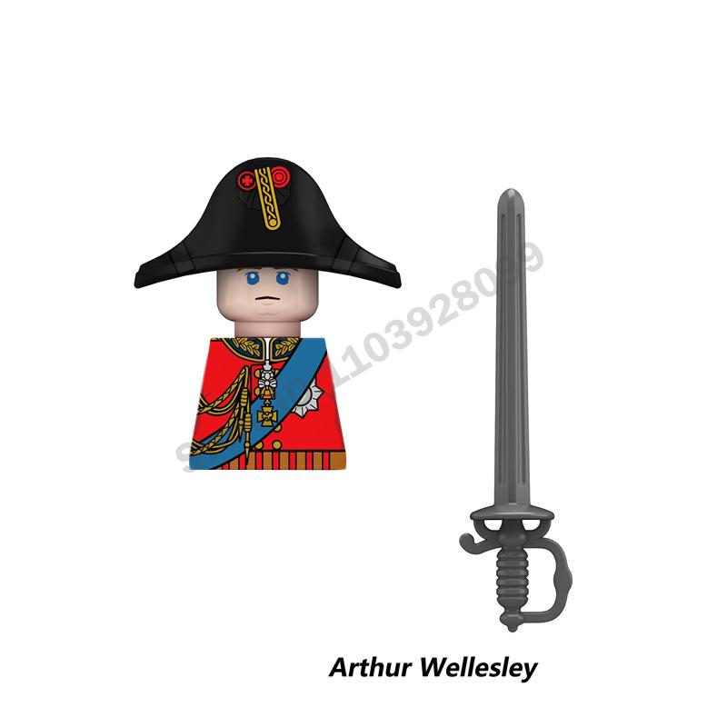 Middle Ages Military Napoleonic Wars Figures Building Block British French Prussia Infantry Knight General Duke Characters Brick