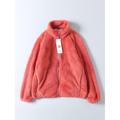 Women's Loose-Fitting Thick Warm Slim-Fit Stand-Collar Lamb Wool Fleece Coat for Spring and Autumn, Export Surplus