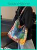 Bohemian Fashion Reusable Fabric Shoulder Bag With Zipper Closure For Work