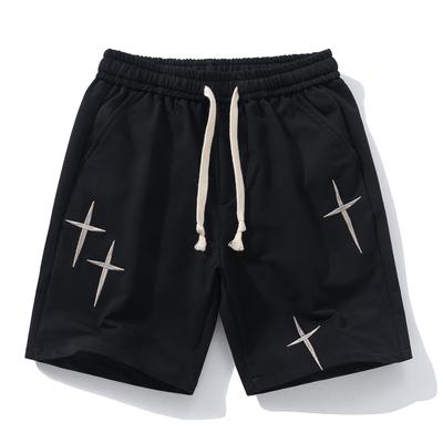 Fashion Summer Shorts for Men Clothes Embroidery Loose Elastic Waist Casual Beach Shorts