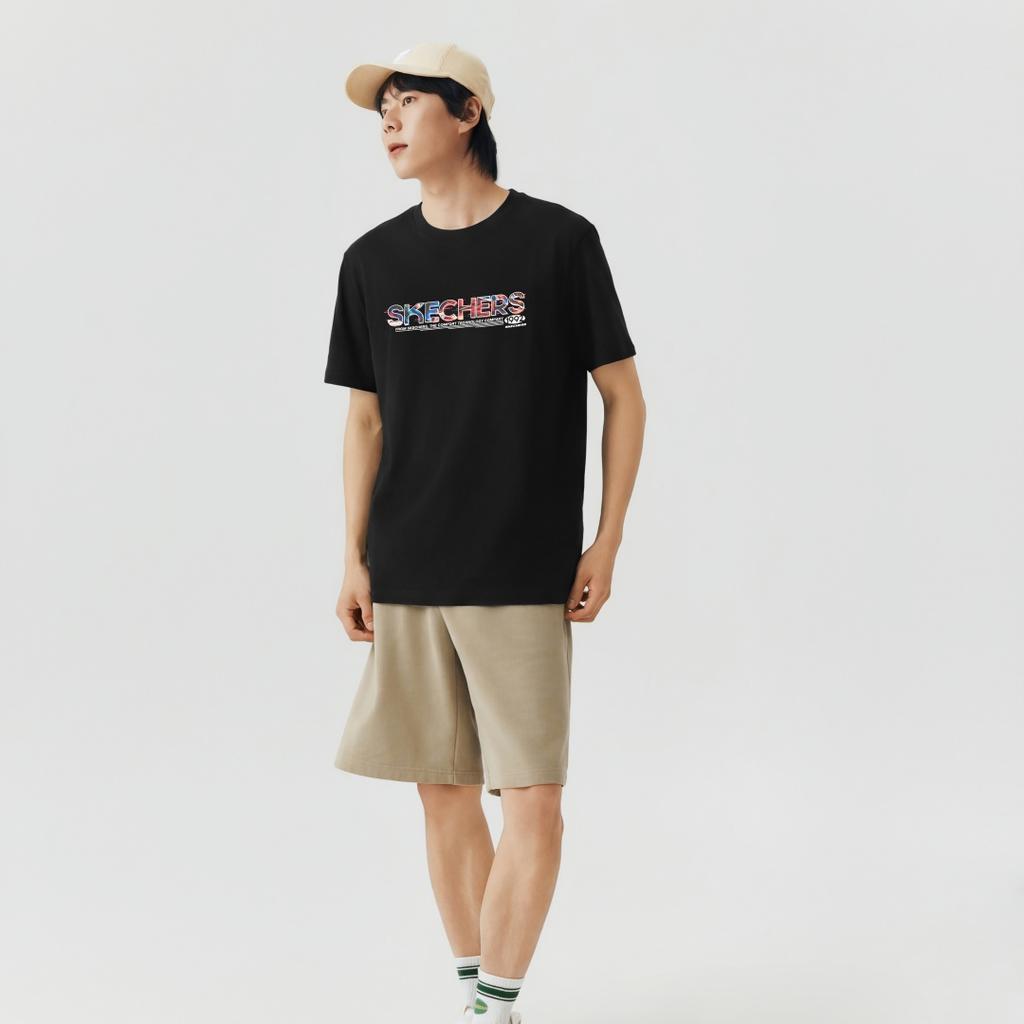 Skechers Antibacterial Cool Elastic Solid Color T-Shirt Men tops L126M019-0018