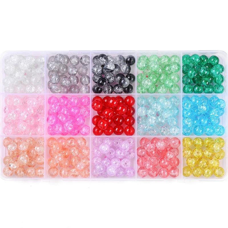 8mm Glas Gelee Kristall Runde Perlen Materialpaket Handgemachtes DIY Armband Zubehör Set Perlen Set