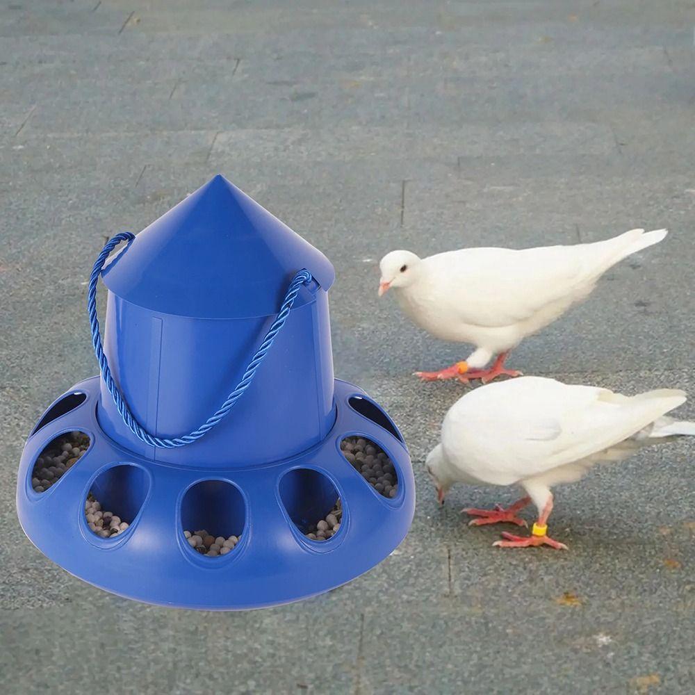 1Pcs 11 Holes Chicken Automatic Feeder Plastic Bird Feeding Bucket  for Chicken Pigeon Budgies