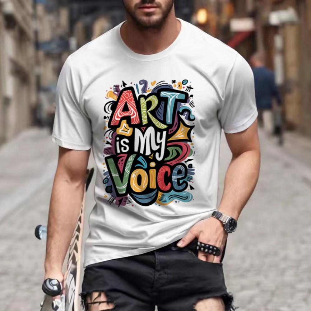 3D Digital Printed Men s Casual Crew Neck Short Sleeve T-Shirt S