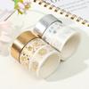 6Rolls/Set Stationery Bronzing Gold Foil Flower Plant Washi Tape Masking Tape Decorative Sticker
