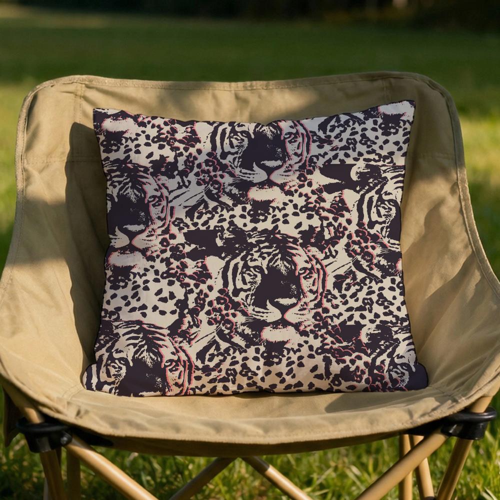 Tropical Tiger Pattern Cushion Cover Soft Reversible Durable Pillow Cover MultiScene Use for Home Car Daily Comfort