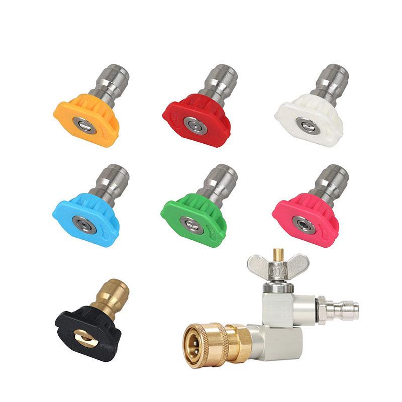 Adjustable 360° High-Pressure Car Wash Water Gun with 1/4" Pure Copper Quick-Connect Swivel Nozzle