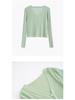 2024 Women's V-Neck Slimming Knit Cardigan: Spring/Summer Short Style for Skirts