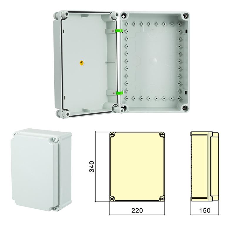 Outdoor Waterproof ABS Power Supply & Monitoring Socket Box with Wiring Terminal & Button