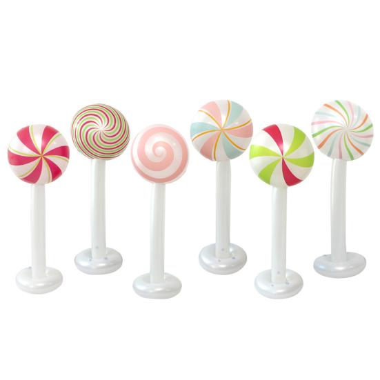 Inflatable Candy Cane Christmas Lollipop Decor 47.2 Inch PVC Outdoor Indoor Party Decoration Festive Photo Prop for Yard Home Store