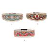 Bohemian Stretch Waist Belt Waistband with Ethnic Beads Accent Adjustable Wide Cinching Band for Dresses and Skirts