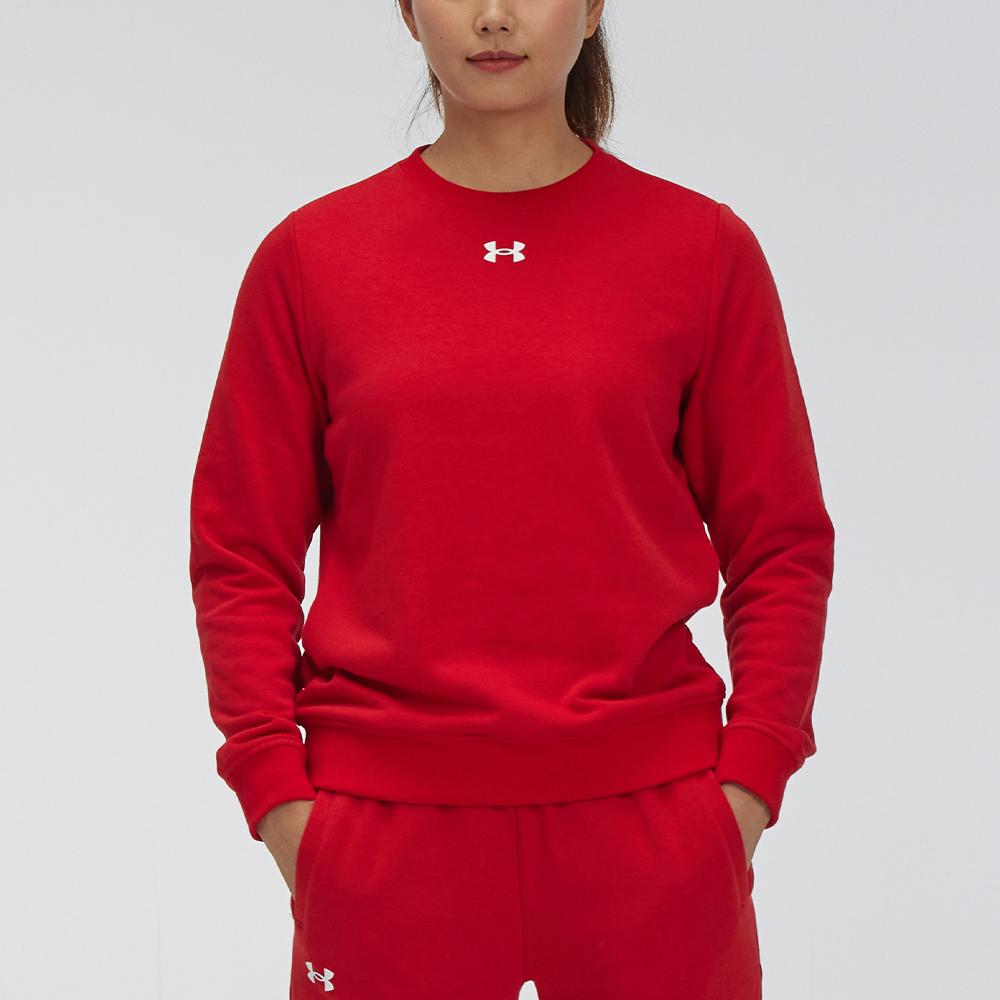 Under Armour Sports Leisure Knit Crewneck Training Sweatshirt Women Sweatshirt Red 21600302-600