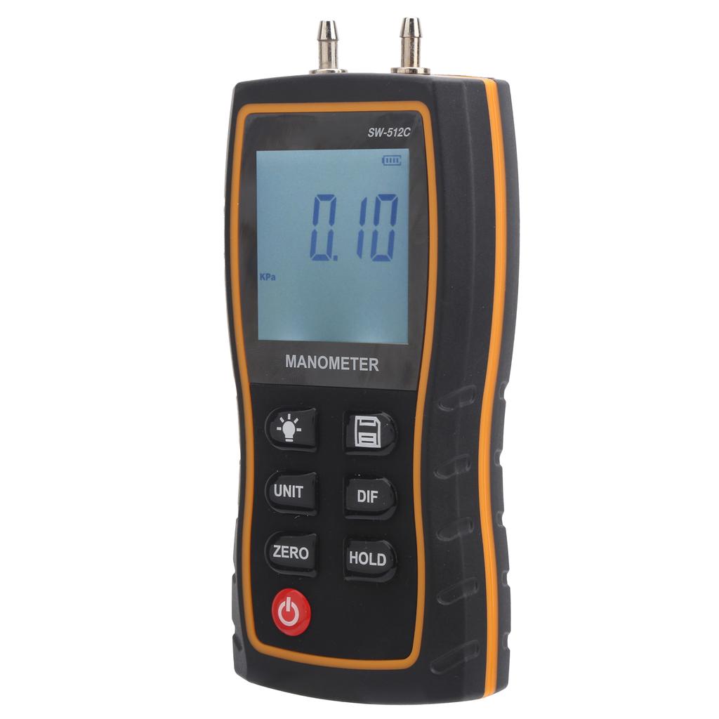 SW‑512C Digital Manometer HVAC Air Pressure Meter Gauge Differential Air Pressure Tester Tool