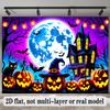 Party Backdrop Halloween Castle Moon Flat Spooky Gothic Pumpkin Panel Parties Photo Background Decor Front Door Decor