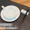 Luminous Lotus 5-Piece Ceramic Dinnerware Set