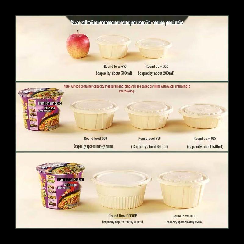 Degradable Disposable Corn Starch Round Bowls with Lids