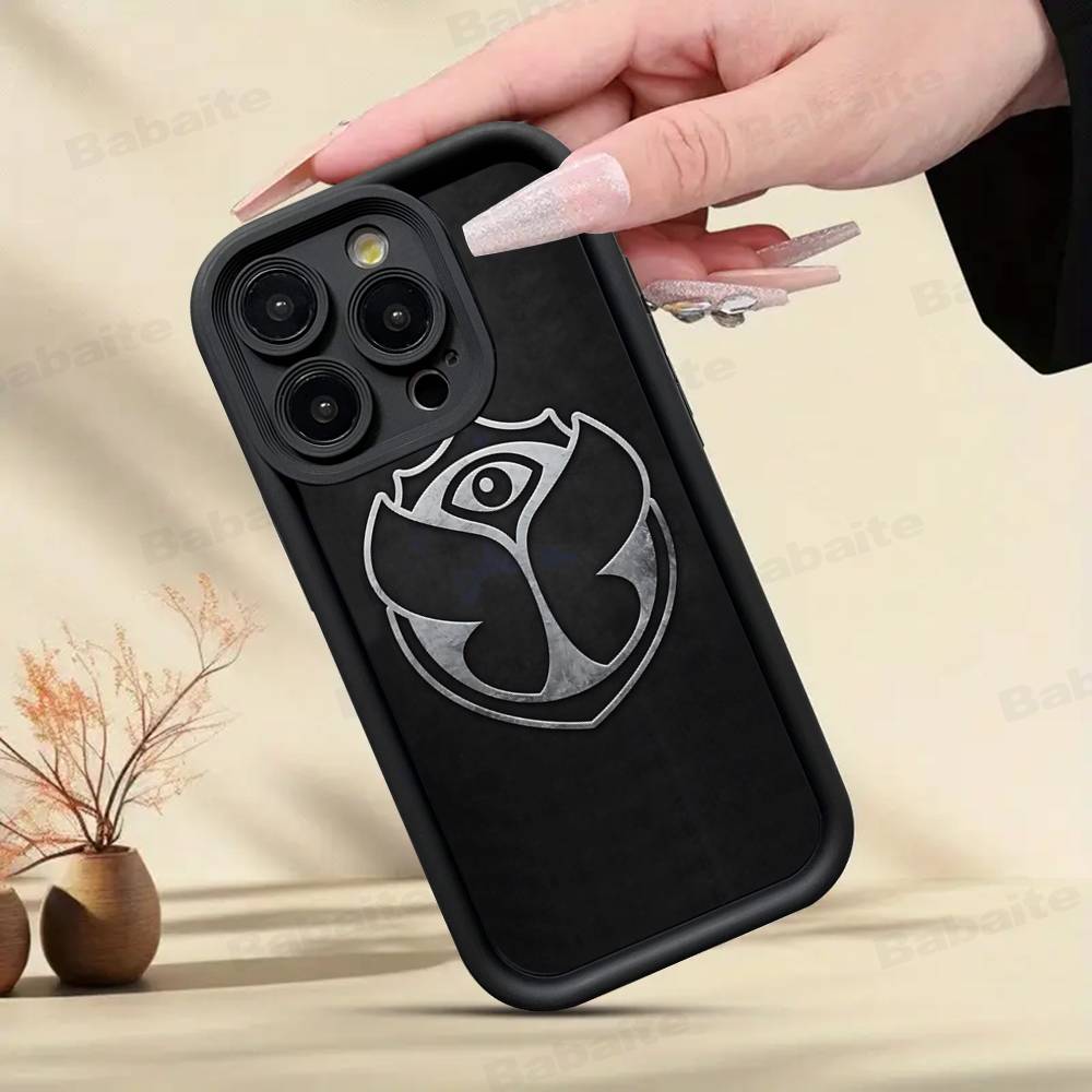 Coque de téléphone avec logo musical T-Tomorrowlands pour iPhone 17 16 15 14 13 12 11 Pro Max Coque arrière en silicone