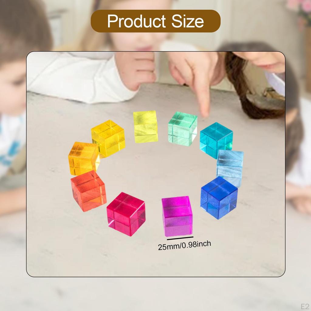 100 Pieces Rainbow Acrylic Cubes Stacking Learning Color Cognitive Toys for Boys