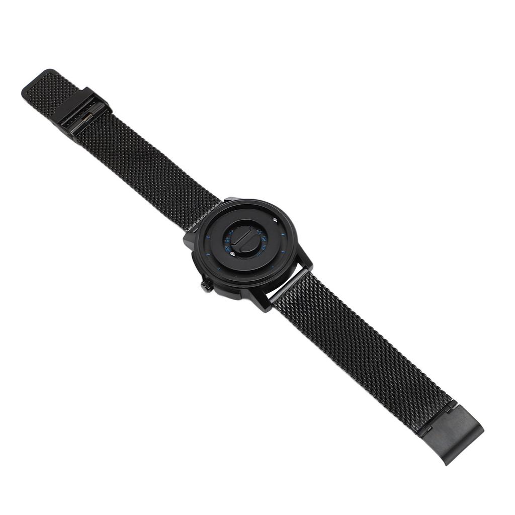 Magnetic Bead Floating Watch Stainless Steel Strap 30 Meter Waterproof Unique Pointer Design Unisex Quartz Watch Black