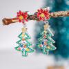 New Christmas earrings for women, colorful dopamine flower jewelry, Christmas wind hollowed out Christmas tree