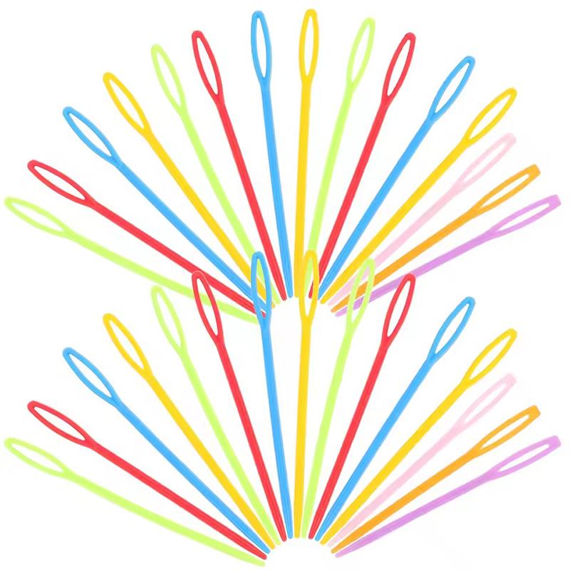 80/160PCS Colorful Knitting Needles Plastic Sewing Needle 7cm Size Large Eye Sweater Weaving Sewing Needle Craft Accessories ZYF