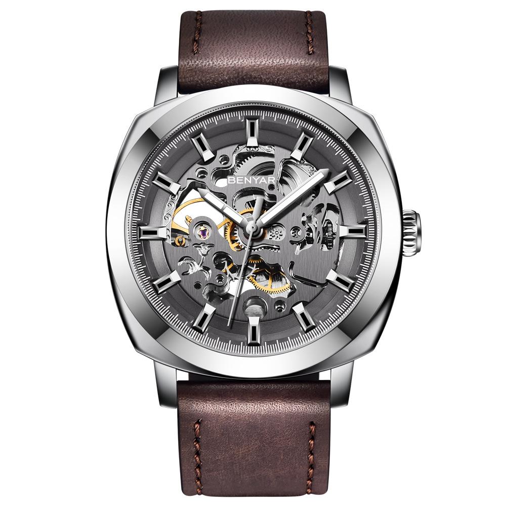 BENYAR Men's Skeleton Automatic Waterproof Watch 5121