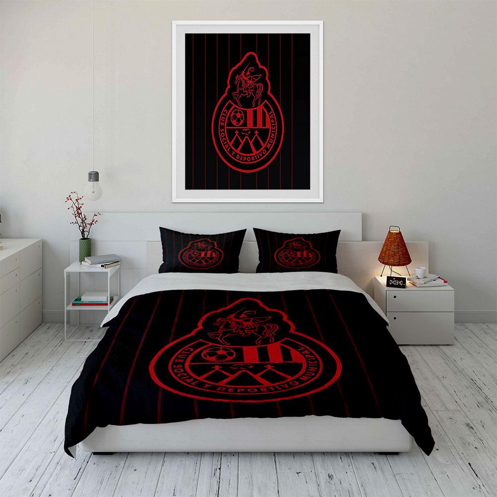 "Red and Black Sports Emblem" Bedding Duvet Cover Set Duvet Cover Pillowcases  (1 * Duvet Cover 2 * Pillowcases, without duvet insert)