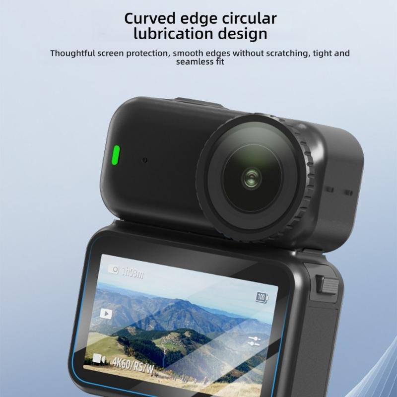 High Sensitivity Tempered Glass Protector for Action Camera LCD Display Thickness Curved Edged Display Film Replacement