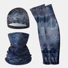 Ice Silk Cycling Hat & Face Set with Arm Sleeves for Outdoor Sports Gaiter Bandana Checkered Pattern