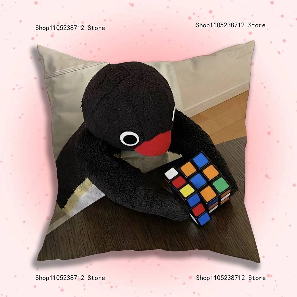 Vtipný povlak na polštář Tučňák P-Pingu pro dekoraci pohovky, auta, kanceláře, pokoje, potisk, potah na polštář, dekorace a ochrana