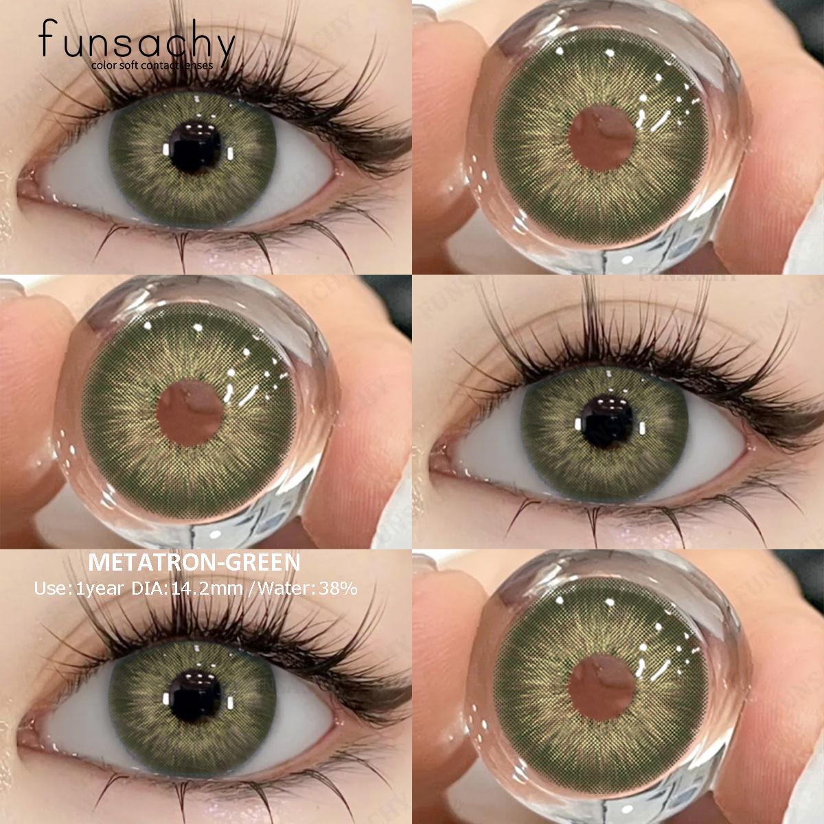 

FUNSACHY 2 шт. Нові кольорові контактні лінзи М’які природні лінзи Beauty Pupil Blue Eyes Makeup Blue High Quality Lens Yearly Eye Lens