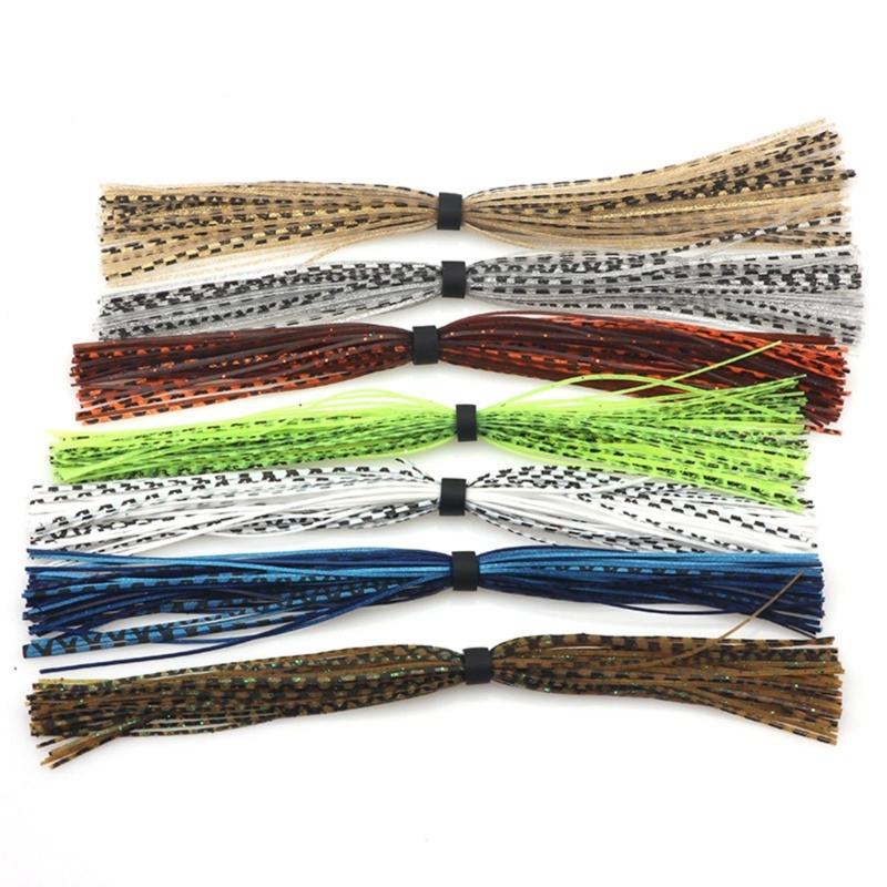 5 Bundles 220 Strands Silicone Jig Skirts Sets DIY Fishing Jig Legs Lures, Fly Tying Materials Fishing Jig Baits Skirts