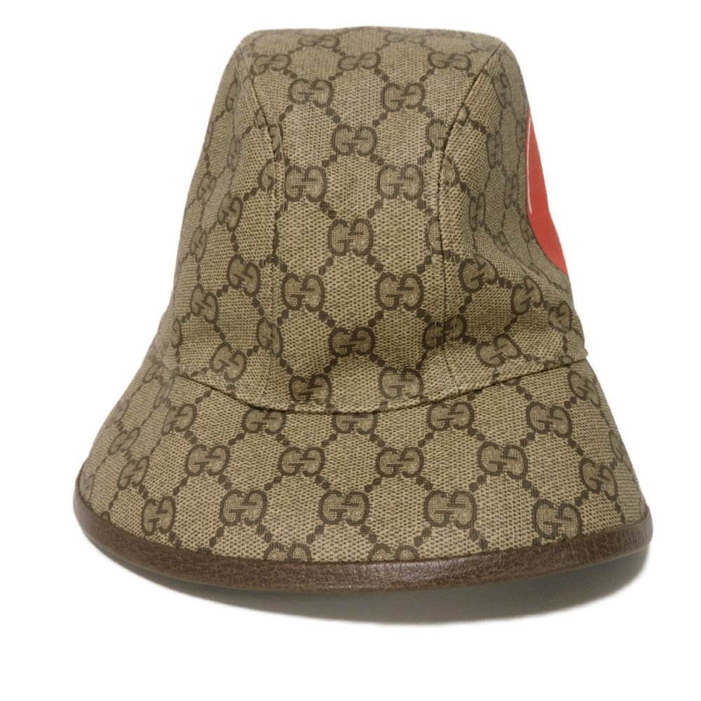 Used 9539 Apple Bucket Hat 700667 4HANT 8964 7919 Pablo Del Cielo Apple Red Large 23.2" GG Supreme Beige Men's from