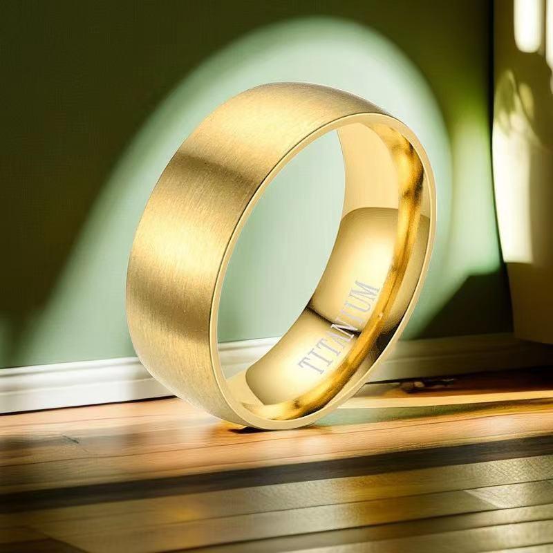 Women's 6mm Plain Titanium Steel Ring - Non-fading Ins Style Index Finger Band