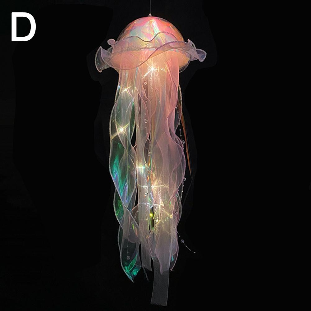 

Jellyfish Pendant Light Jellyfish Light Portable Atmosphere Decorative Lamp DIY Hang Lamp And Decorative Ball Lamp For Living розовый