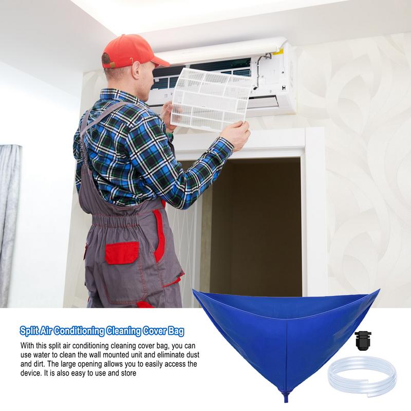 100 cm verdickter Reiniger, Klimaanlagen-Reinigungshülle, PVC, mit Wasserleitung, für Zuhause, 1–1,5 P, geteilte hängende Klimaanlagen-Werkzeuge
