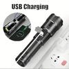 Super Bright Rechargeable LED Flashlight Digital Display Portable Waterproof Tactical Torch for Camping Hiking Emergency Lantern