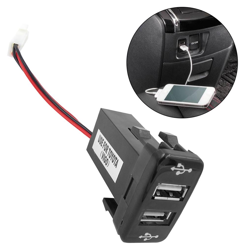 Car Charger Dual USB Charging Adapter 12V 2.1A USB Charging Wired Portable Socket