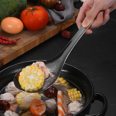 Großer Servierlöffel aus Edelstahl, Löffel für Suppe, Verdickt, Tief, Abendessen, Reis, Spiegelpoliert, Küchenutensil